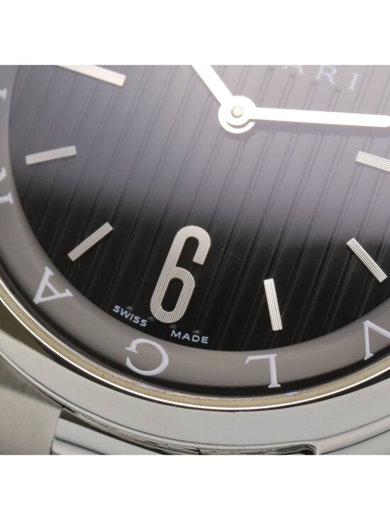 Bvlgari Watch Solo Tempo Black Stainless Steel